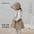 babylove【清仓】女宝宝背带裙春秋季甜美法式半身裙纯棉婴儿外出裙子碎花 碎花童话 90