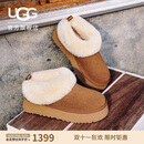 UGG秋季女士一脚蹬乐福鞋懒人毛毛鞋明星同款1171393CHE|栗色38