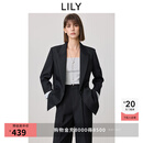 LILY零压西装2025春新款宽松休闲松弛感通勤精致高级感西装外套女 510黑 M