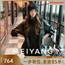 美洋（MEIYANG）很好穿皮衣 立领拉链简约宽松哑光Q弹夹克外套显瘦酷飒秋季新款 黑色 M