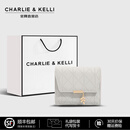 CHARLIE&KELLI品牌小c&k女士零钱包卡包迷你收纳小包包2025新款单肩包女 灰色