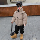 富罗迷（follow me）男童羽绒服冬装2025新款儿童装冬季加厚外套男宝宝秋冬款男孩棉服 卡其色 白鸭绒 100 默认尺码3