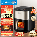 美的（Midea）小炎烤空气炸锅上下双热源 可视大视窗免翻面 家用多功能智能触屏 6L实用大容量 金属内腔 KZC6054