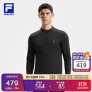 FILA 斐乐官方男子针织长袖上衣2025冬季健身运动加绒基础长T