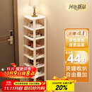 安尔雅简易鞋架门口多层宿舍家用收纳立式省空间分层隔板鞋柜 暖白8层