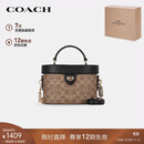 蔻驰（COACH）【品牌直供】女士KAY斜挎单肩手提包棕黄色拼黑色CBQ35