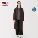 无印良品（MUJI）女式不易沾水防紫外线立领大衣防晒衣服女款25年早秋风衣外套女装 深棕色 M (160/84A)