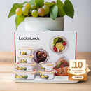 乐扣乐扣（LOCK&LOCK）耐热玻璃保鲜盒微波炉饭盒上班族便当盒学生水果饭菜餐盒6件套