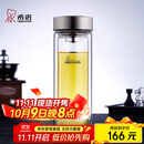 希诺（HEENOOR）双层玻璃杯男家用商务办公泡茶杯子过滤车载水杯XN-9607 410mL