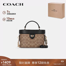 蔻驰（COACH）【品牌直供】女士KAY斜挎单肩手提包棕黄色拼黑色CBQ35