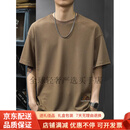 GUYN夏季薄款冰丝凉感短袖男2025新款潮牌格纹男士T恤宽松垂感半袖男 卡其色 卡其色 5XL 220-240斤