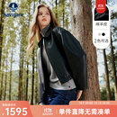 Navigare意大利小帆船短款女士真皮皮衣秋季时尚百搭上衣翻领羊皮革外套 暗夜黑 L