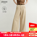 艾诺丝雅诗【商场同款】2025秋季新品百搭丹宁长绒棉直筒牛仔裤子女40713203 浅咖色 M