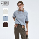 Teenie Weenie小熊女装卫衣冬装宽松日常休闲基础圆领长袖内搭上衣 蓝色 M