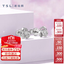 谢瑞麟（TSL）18K金钻石耳钉优雅马蹄莲群镶钻石耳饰BB019(63237)