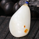 琬珺（WANJUN）新疆和田玉羊脂玉一级白苏工有福相伴佛公弥勒笑佛油润白护身 厂家直供配证书 重43.40克