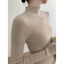 鹿王（KING DEER）超柔软很亲肤半高领羊绒衫女无缝山羊绒修身显瘦内搭针织打底毛衣 原绒色 XL