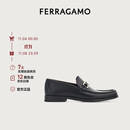 菲拉格慕（Ferragamo）男士黑色Gancini扣饰莫卡辛鞋 0769880_3E _ 90 礼物送男友
