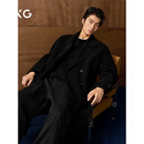 GXG男装 商场同款黑色长款大衣 2025年冬季新品G25X264032 黑色 L