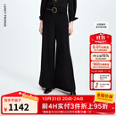 朗姿高腰阔腿直筒裤时尚西装裤气质高级感通勤西裤2025年秋季新款 黑色 L