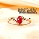 蔻诗哲 COASZE鸽血红红宝石戒指18K金镶嵌钻石戒指 送女友老婆生日礼物 红宝石戒指 手寸留言(9-20号)