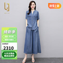 OLJ高档品牌套装女2025年夏季新款时尚减龄遮肚显瘦上衣裤子两件套 图片色 L 适合111-125斤