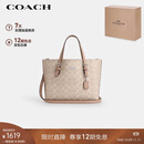 蔻驰（COACH）【品牌直供】女士MOLLIE中号手提单肩斜挎托特包拿铁色CV965