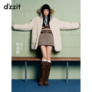 DZZIT地素短裤2025冬季新款复古千金风千鸟格包边设计裙裤女3J4Q1503W 黄褐色 XS