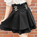 ROJITA爱心扣双侧腰带2 层喇叭裙(1324658 现货) 黑色