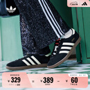 adidas「T头鞋」STADT经典时尚薄底运动板鞋男女阿迪达斯三叶草   黑色/汉玉白/浅猩红   42