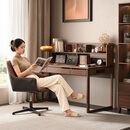 顾家家居纯实木书桌书架一体学习写字桌现代简约书房办公桌电脑桌子 1.4米桌【带公牛内嵌插排】轻奢胡桃色 顾家甄选|品质保证|免费送货上门+包安装