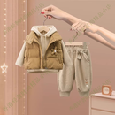 ONEDEW女童套装冬装2025新款时尚保暖加厚一两岁宝宝衣服洋气三件秋冬季 三件套装1 80 默认尺码20