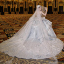 圣娜妮斯婚纱新娘主纱重工高定拖尾新款法式高端抹胸2025质感风大 蓝色拖尾婚纱 2XL