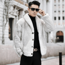 BOSS2024新款冬季进口貂皮外套男整貂银十字皮草大衣翻领水貂夹克潮流 白色 银十字 M