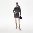 RE'VAN芮范新品设计师款深灰费尔岛毛织套装RL92401156 深灰（花） L /40