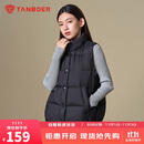 坦博尔羽绒服马甲女立领宽松短款外搭羽绒背心外套TD336006 黑色 165 