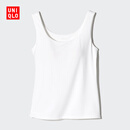优衣库女装AIRism Bra背心/空气衣加杯背心凉感肌底带胸垫482183 00 白色 M