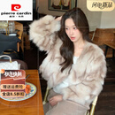 皮尔卡丹（pierre cardin）皮草晕染工艺狐狸毛皮草外套女2025新款高级感毛毛大衣年轻款显瘦 米咖色 S