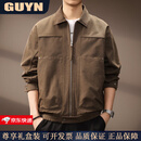 GUYN高端品牌男装英复古工装翻领夹克男2025秋季新款结构拼接外套男 L 175