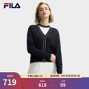 FILA 斐乐官方女士编织外套2025夏季新款时尚休闲舒适V领毛衣开衫 传奇蓝-NV L 170/88A/L