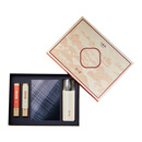 万事利真丝丝巾领带茶叶茶杯套装节日送礼商务礼盒送长辈日升沧海 长巾英伦时光-蓝色+知音杯-白色