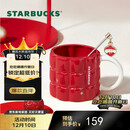 星巴克（Starbucks）红色格纹款马克杯(配搅拌棒)490ml陶瓷杯水杯咖啡杯圣诞礼物