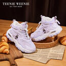 Teenie Weenie小熊童鞋冬季加绒棉鞋男女运动老爹鞋  TW5905002紫色   35   