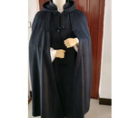 直供禅修打坐长中短款披风斗篷观音斗御寒僧服道衣尼子加绒 蓝色双层绒长披风 175码