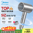 美的（Midea）5亿等离子护发电吹风 家用负离子吹风筒 1800W大功率便携吹风机FJ308银 国家补贴 节日/生日礼物