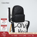 Calvin KleinJeans男士校园风满版压印字母拉链ck大容量双肩包节日礼物HH2622 UB1-太空黑 OS