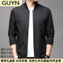 GUYN轻奢男装品牌简约外套男时尚棒球服上衣2025新款休闲外套男 黑色 黑色 M 170