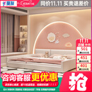 童友儿童床拼接床3米超大加宽主卧床亲子床一家四口二胎神器储物皮床 【母婴级硅胶皮】定做1.2米床+1.2米床+2张床垫 气压结构