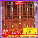 质道 红木家具 非洲花梨（学名：刺猬紫檀）实木书架书柜落地双门玻璃柜多宝阁储物柜  一对书柜(一对)