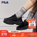 斐乐（FILA）女鞋帆布鞋LAVA胖胖底厚高底增鞋板鞋帆布鞋休闲鞋 黑-BK 35.5